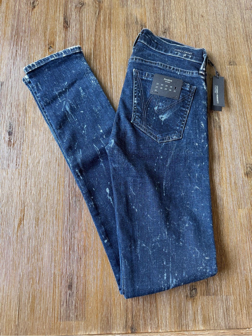 NWT Citizens Of Humanity Avedon Women’s Skinny Jeans with Faded Splatter size 26